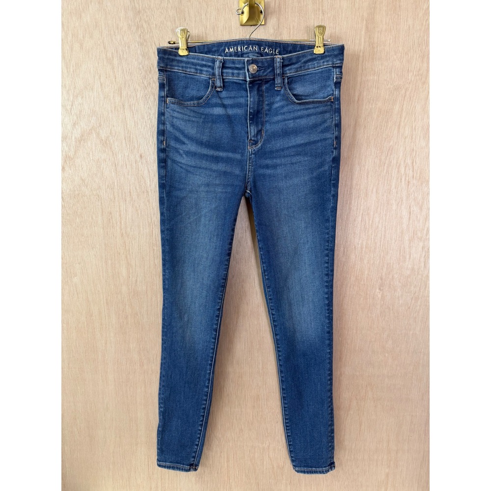 American Eagle Next Level Stretch Skinny Jeans Medium Wash Blue Size 8 Regular